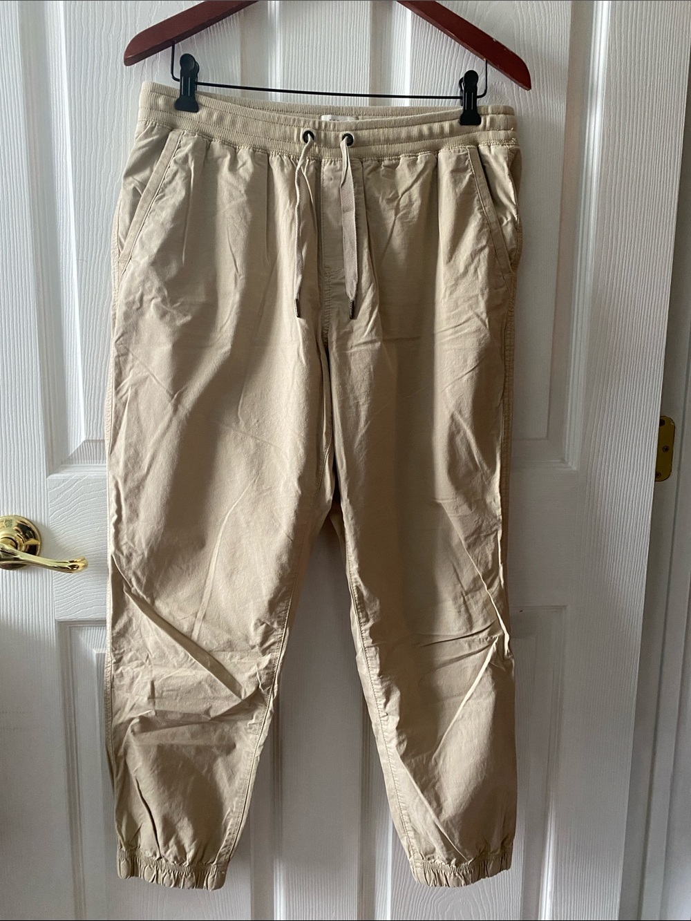 L.L. Bean Women’s Casual Drawstring Ripstop Jogger Pants - Beige Tan M
